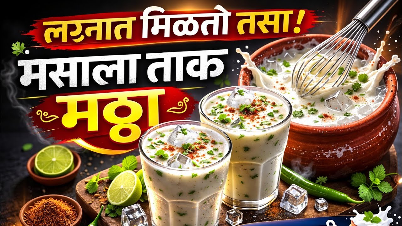 एकदम लग्नात मिळतो तसा मसाला मठ्ठा 🥛 | उन्हाळ्यासाठी थंडगार ताक | Marathi Recipe
