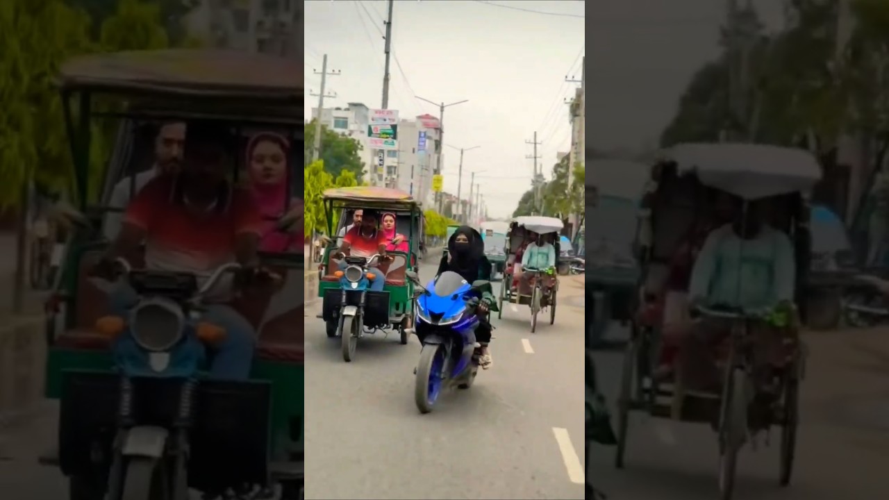 Hijab girl riding bike 