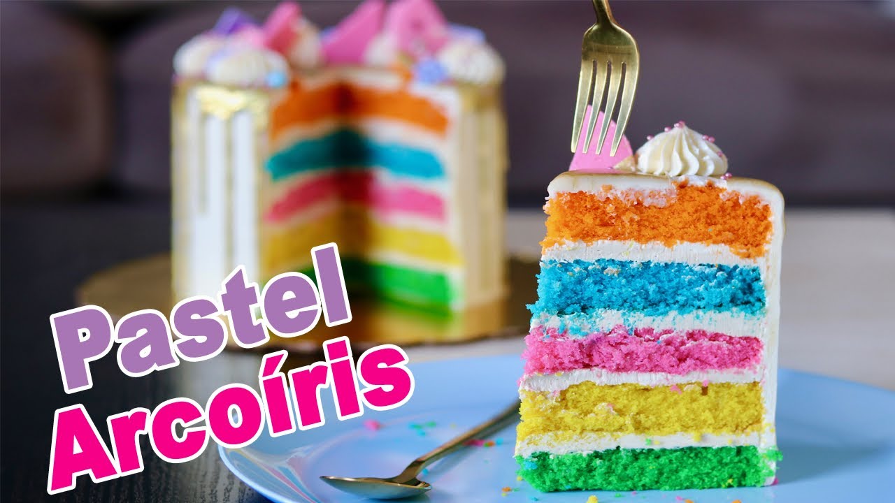 PASTEL ARCOÍRIS | RAINBOW CAKE fácil | Magy cakes
