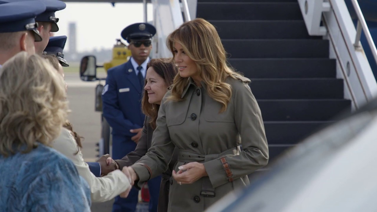 First Lady Melania Trump Visits Joint Base Charleston in South Carolina