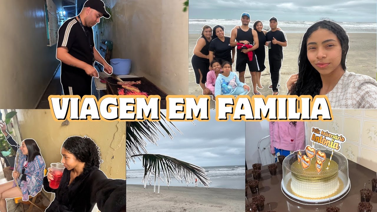 VLOG UM DIA DE VIAGEM EM FAMILIA NA PRAIA + churrasco à noite ✨🌊🥩