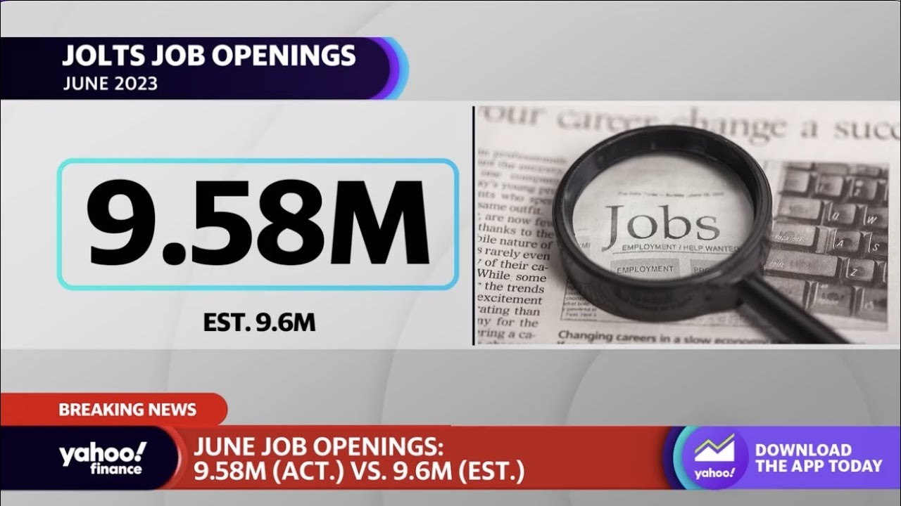 June JOLTS, July ISM manufacturing data fall short of estimates