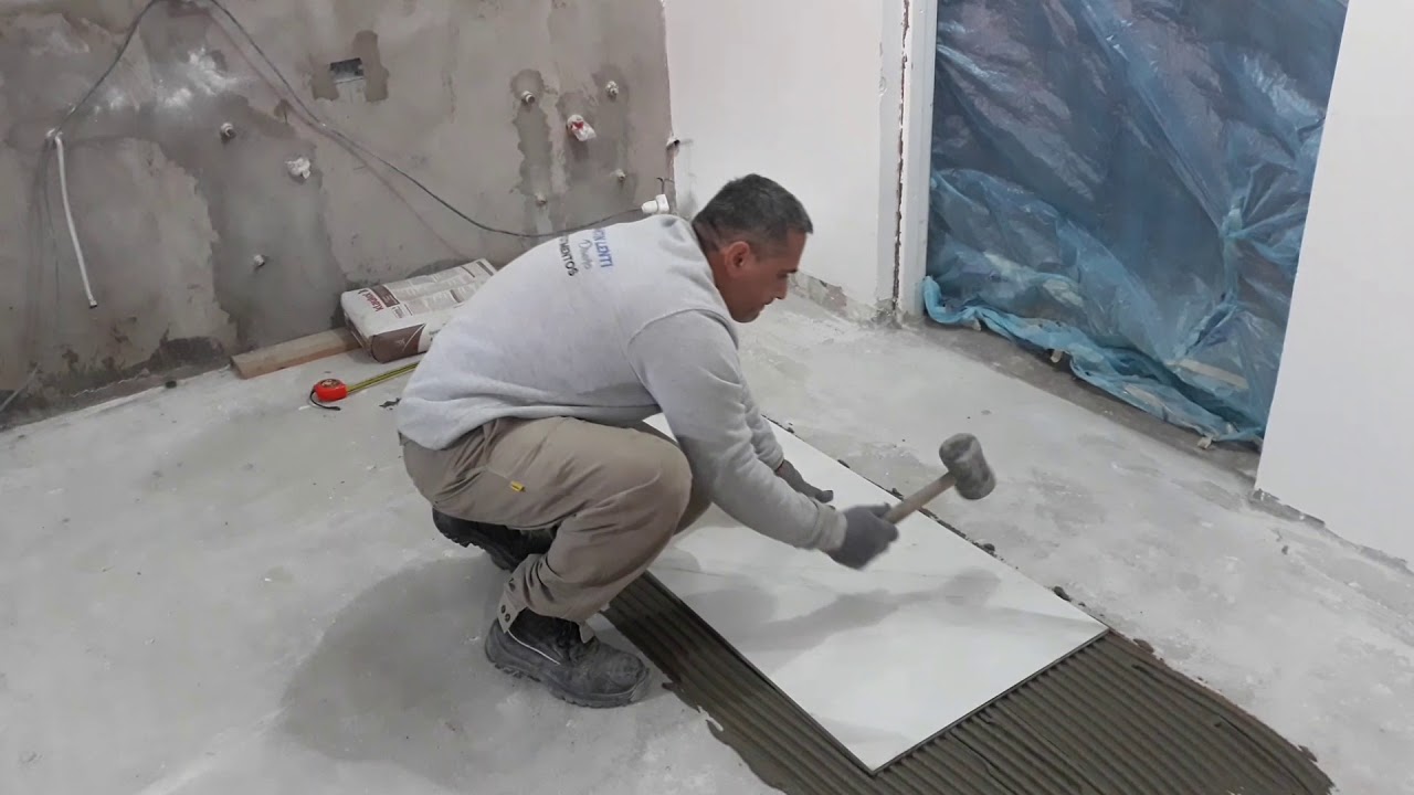 Colocación de porcelanato grandes de  180 x 60