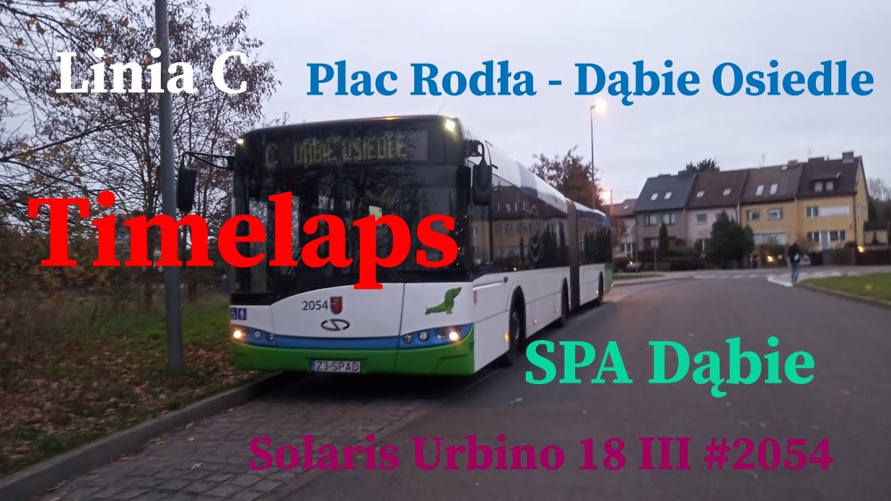 [TIMELAPS] Linia C Szczecin Plac Rodła - Dąbie Osiedle Solaris Urbino 18 III #2054