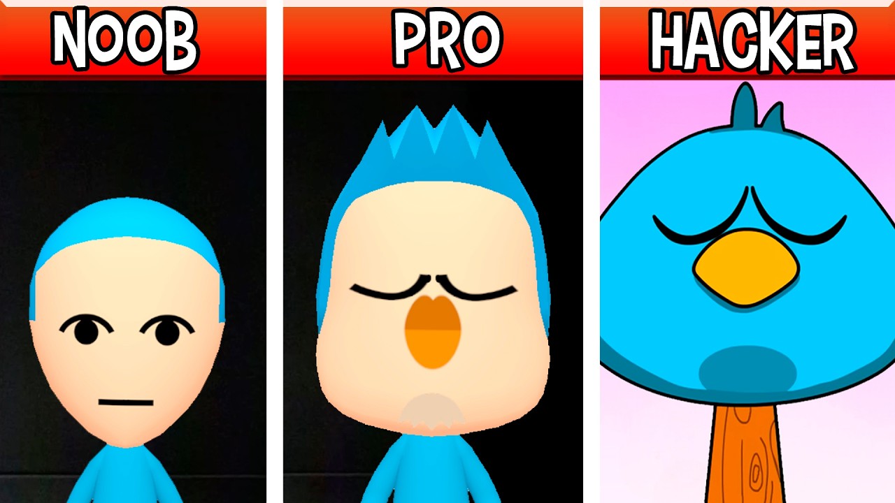 Mii Sleepy Bird OC (Pocoyo): Noob, Pro, HACKER! / (Incredibox Sprunki)