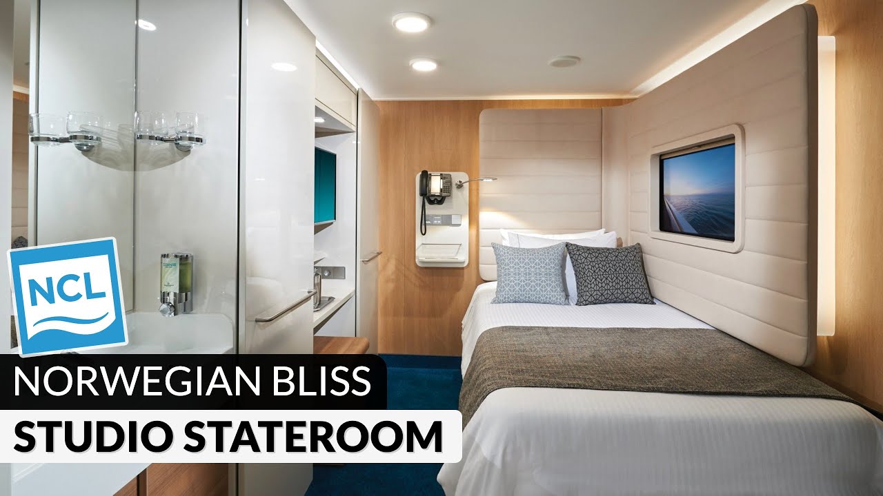 Norwegian Bliss | Studio Stateroom Full Walkthrough Tour & Review 4K | Category T1
