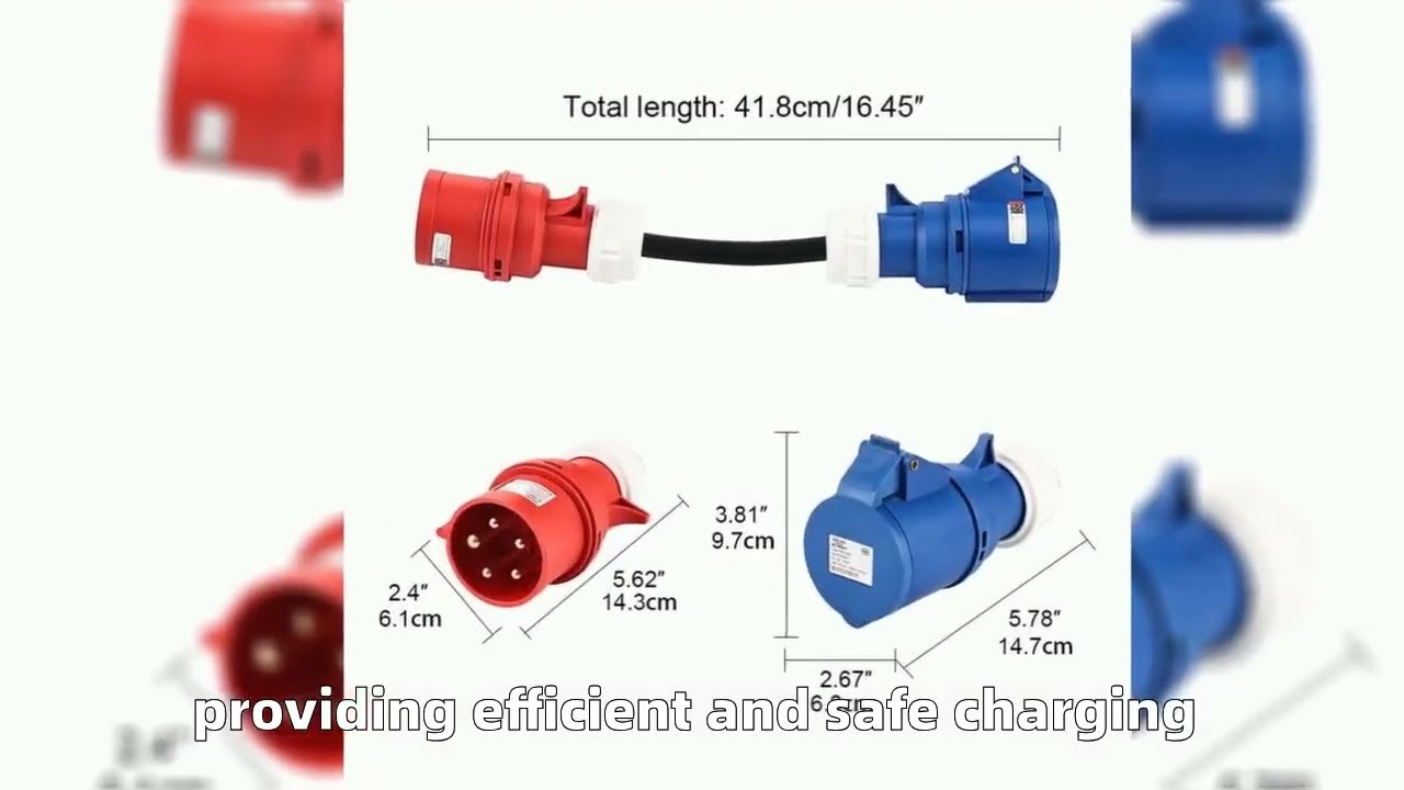 Gocean EV Charger Adapter: Schuko Plug to CEE Red Female Power Plug 5-Pin Socket