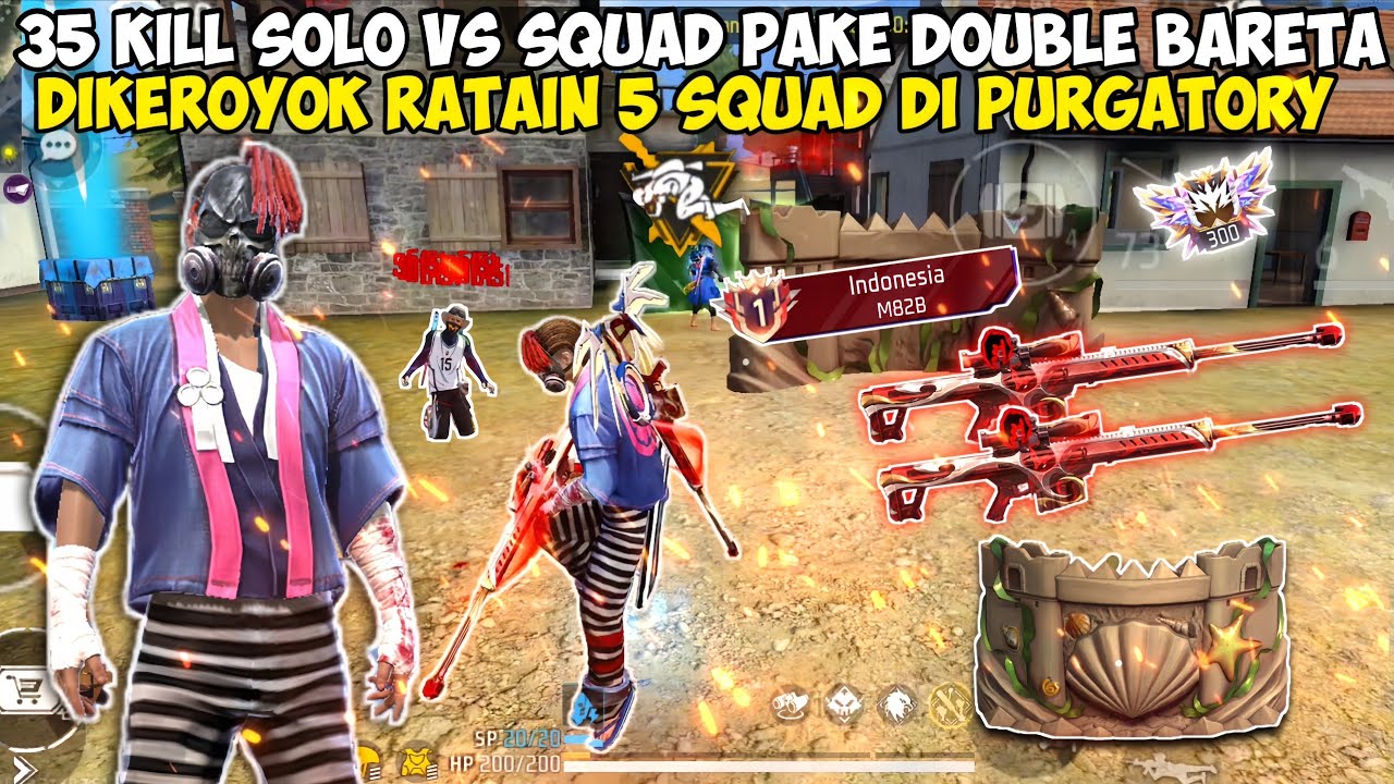 35 KILL SOLO VS SQUAD PAKE DOUBLE BARETA!! BAR-BAR NO REM RATAIN 5 SQUAD SENDIRIAN!!