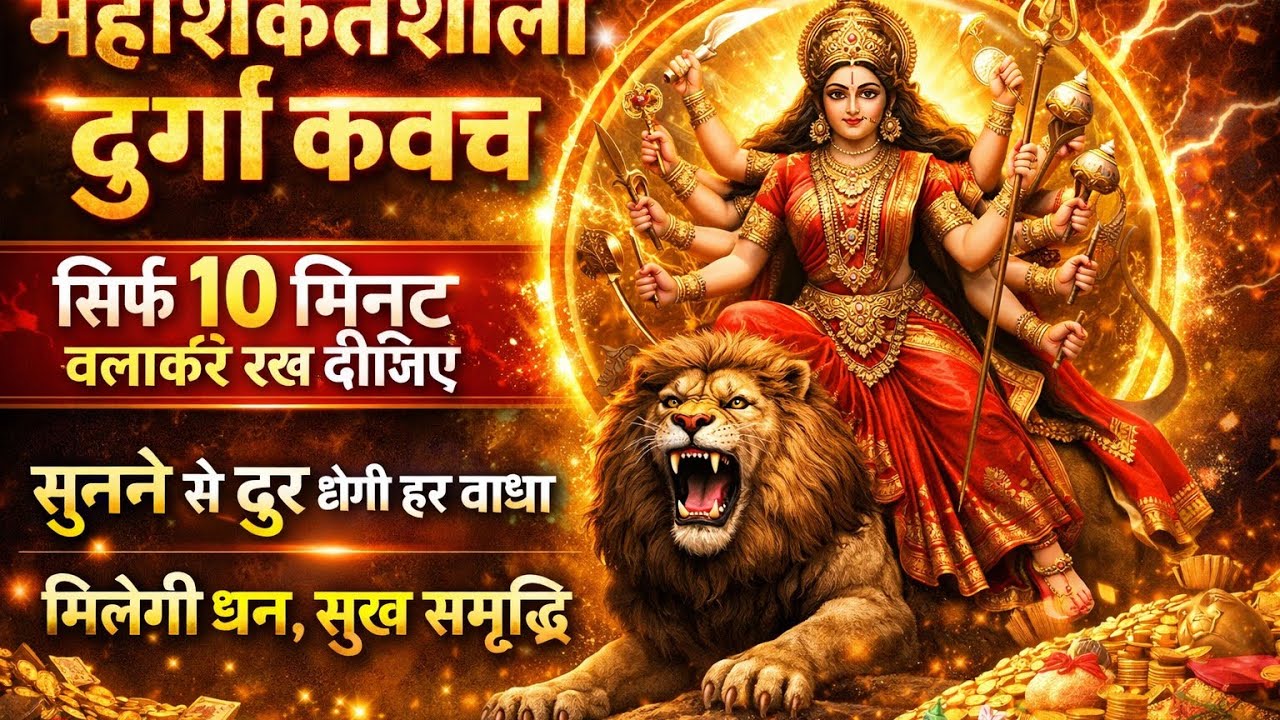 महाशक्तिशाली दुर्गा कवच ,सिर्फ़ 10 मिनट चलाकर रख दीजिए | बाधा होगी दूर  ,धन–सुख–समृद्धि का आशीर्वाद 