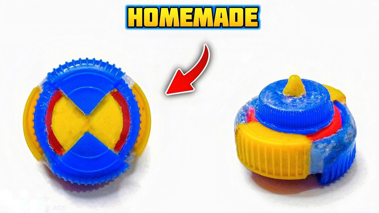 Making The BEST Plastic Gen Beyblade Using Just Bottle Caps 😎