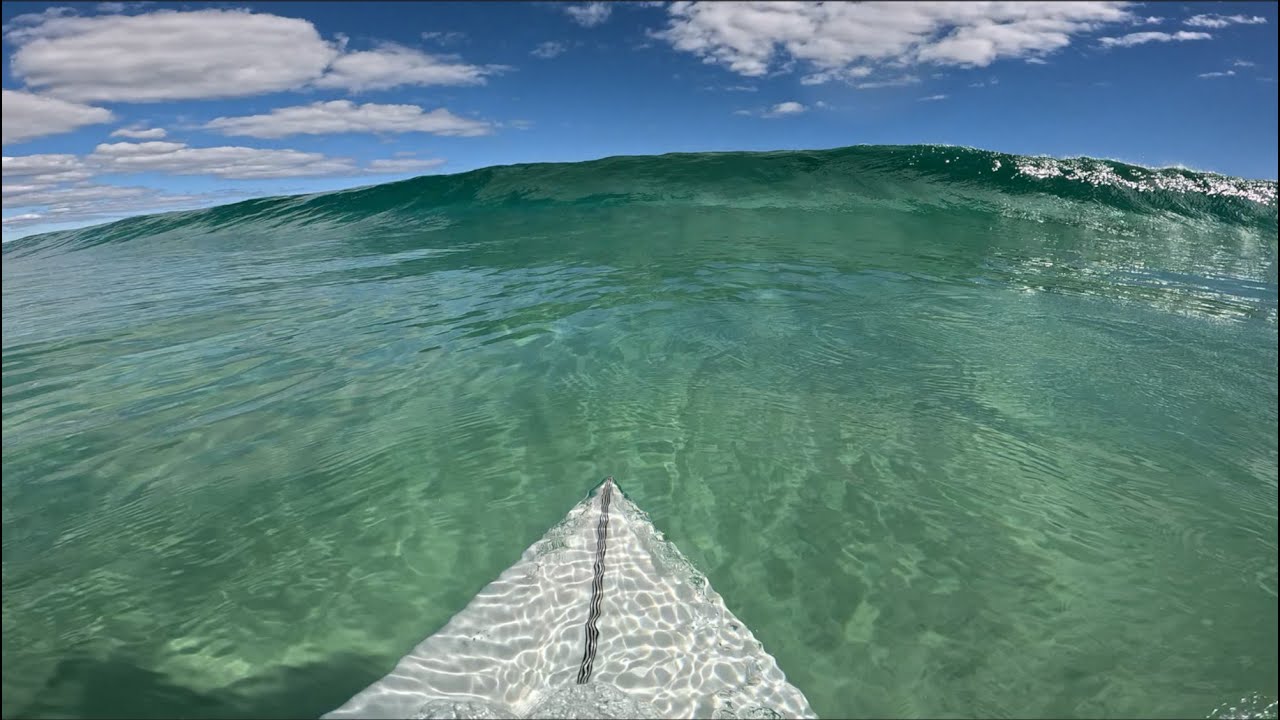 SURFING GLASSY A-FRAMES DOWN THE COAST (RAW POV)