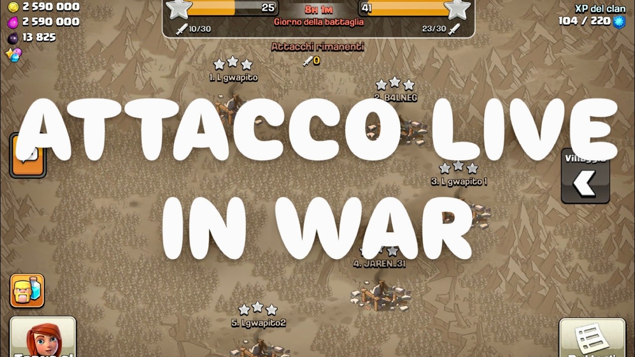 CLASH OF CLANS EP 177 ATTACCO LIVE IN WAR TH15 VS TH16