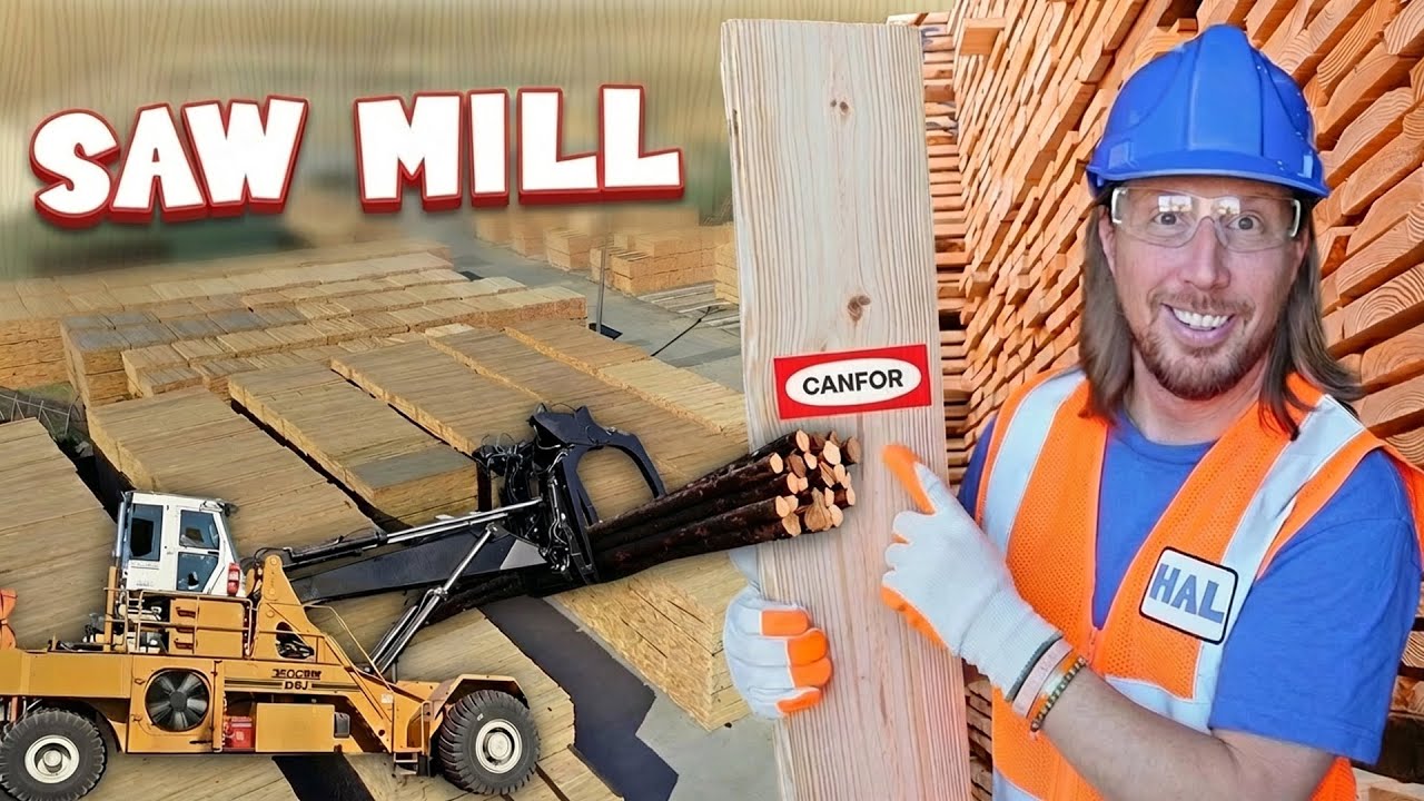 Handyman Hal Visits the Saw Mill | How Lumber Is Made | Tree to Lumber Process