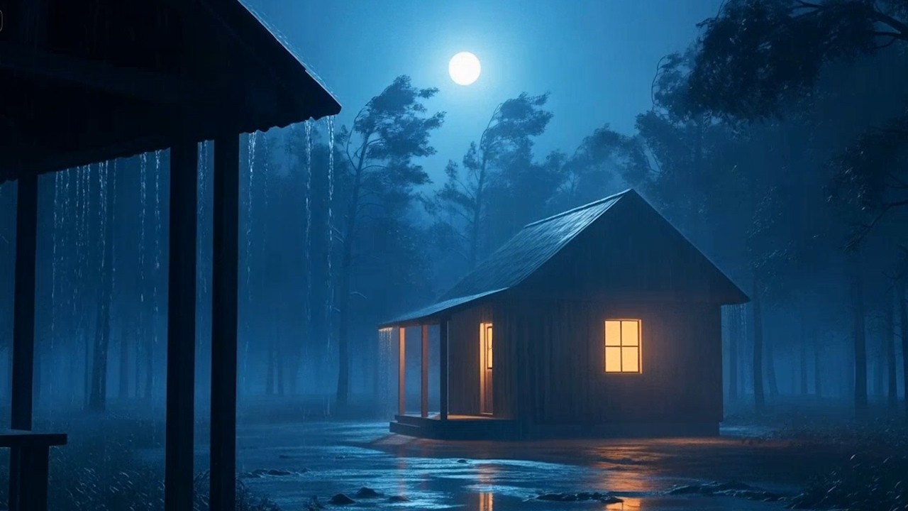 Rainy Night Cabin — Prayer, Peace & Deep Sleep | 24/7 Live • Throne of the Almighty