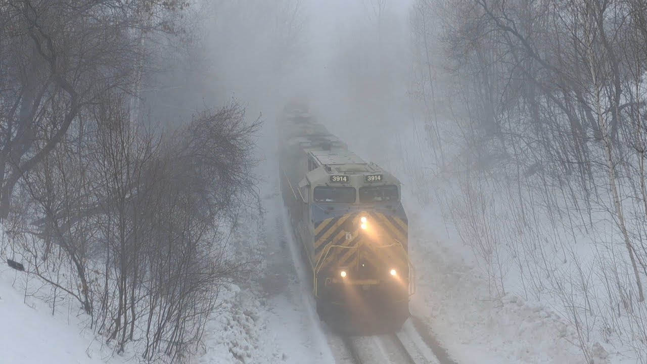 Thickest Fog You Will Ever See As A Train Rumbles Under Me With Visibility Near Zero!