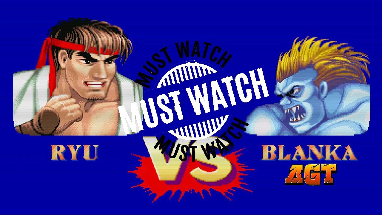 Blanka (p2.agt) vs Ryu street fighter champion edition (Best Rounds)