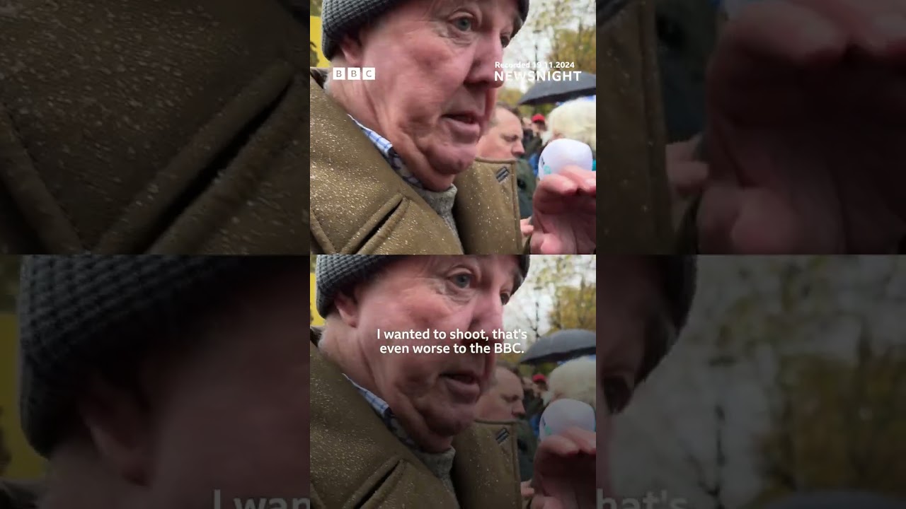 Victoria Derbyshire speaks to Jeremy Clarkson at the farmers&rsquo; protest in Westminster
