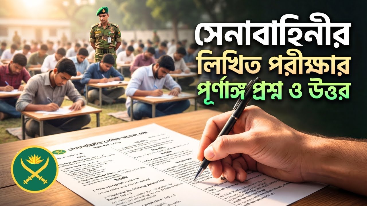 সেনাবাহিনীর সৈনিক লিখিত পরীক্ষার পুর্নাঙ্গ মডেল প্রশ্ন ও উত্তর। Bd Army Written Exam Question