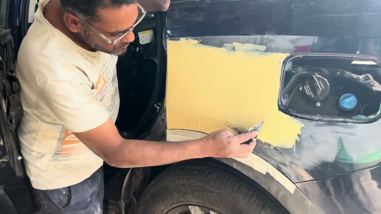Putty Filler For Car (putty applying car door and quarter panel) @Carcare7896 