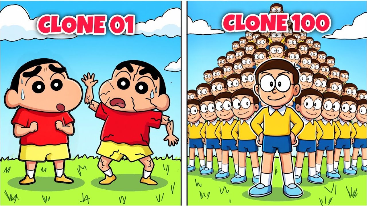 Biggest Clone Army Of 100 Nobita Vs 100 Masao 