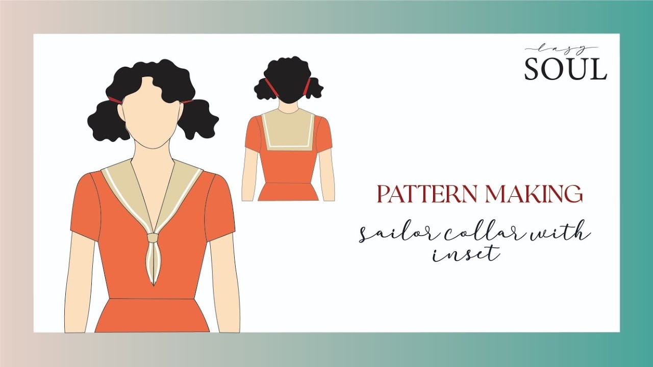 Step-by-Step Patternmaking with Sailor collar with inset #viralvideo #sewing