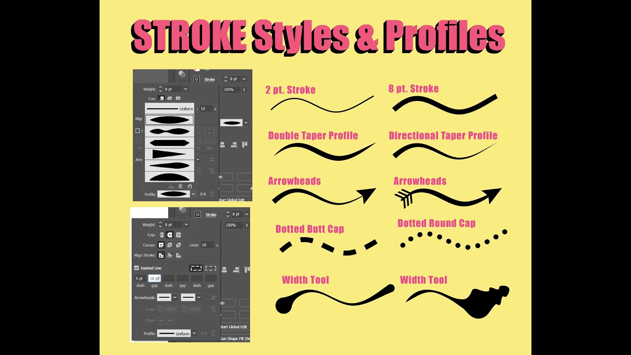 How to change Stoke Profiles in Adobe Illustrator