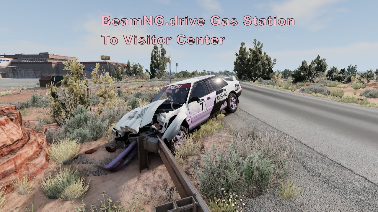 Gas Station To Visitor Center In A Rally Car - BeamNG.drive