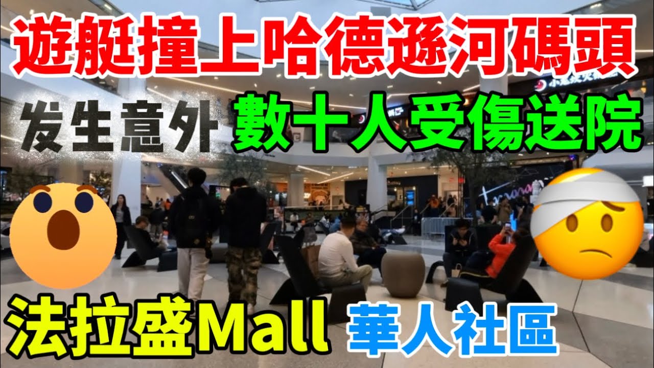 豪華遊艇靠停在紐約曼克頓哈德遜河碼頭時發生意外撞上😰數十人受傷⋯⋯紐約 #唐人街 #隨想隨拍 #紐約vlog（皇后区法拉盛唐人街）
