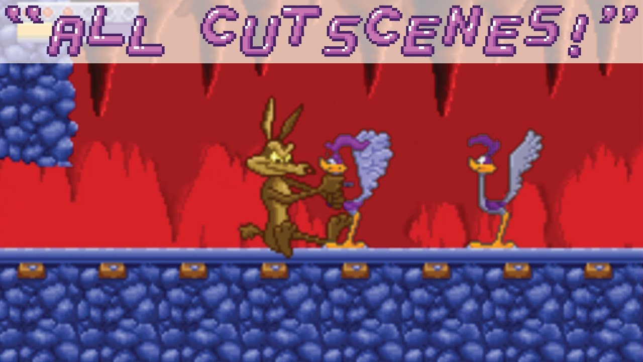 Road Runner's Death Valley Rally All Cutscenes Intros & Ending - 75 Lives Cheat Code - SNES