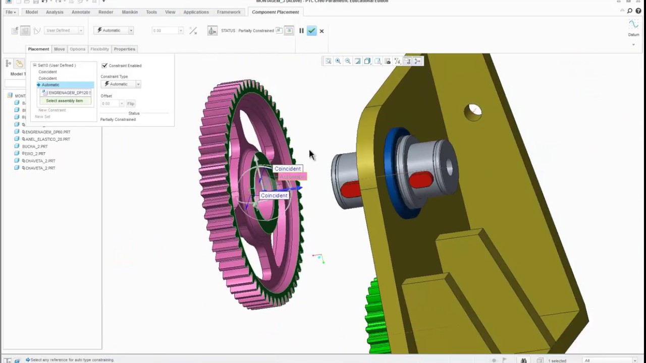 Aula 9 - Criação de montagem no CREO Parametric
