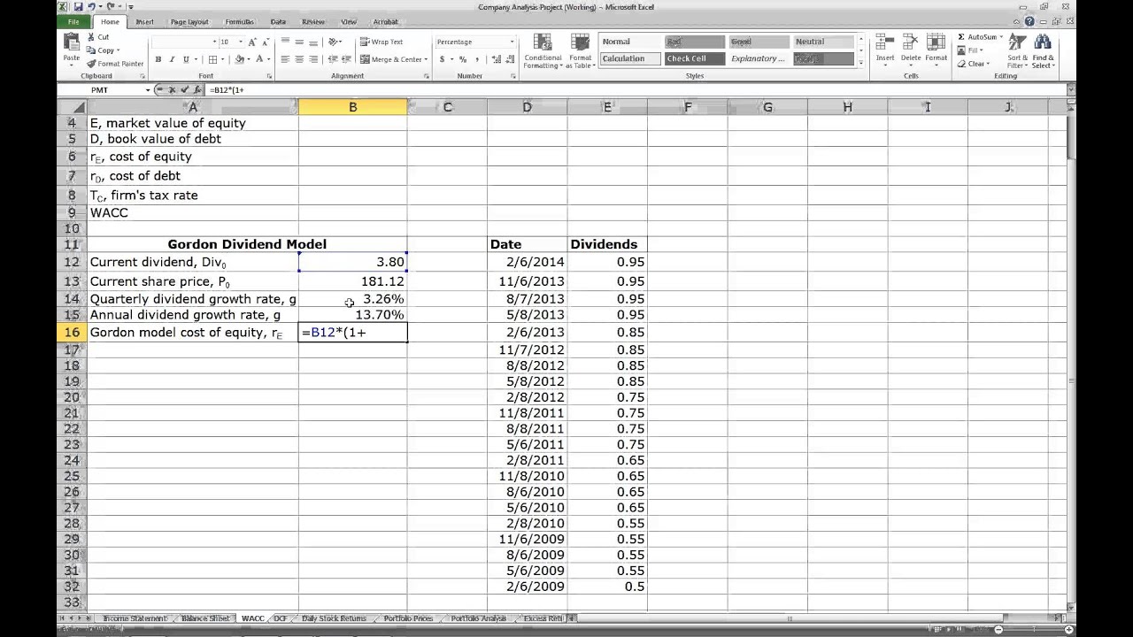 BA 360 Gordon Dividend Model and WACC Help Video