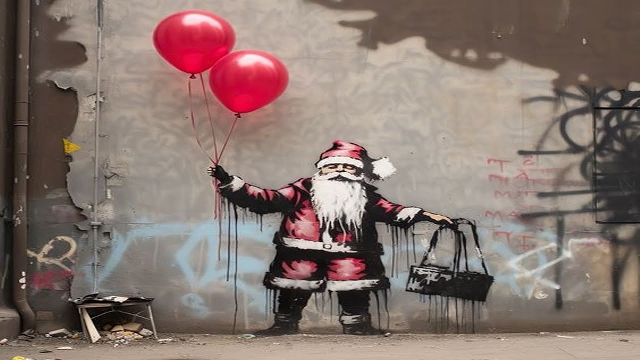 Street art Christmas #HolidayVibes #UrbanArt#ChristmasMural#CreativeHolidays#WinterWonderlandArt#Art