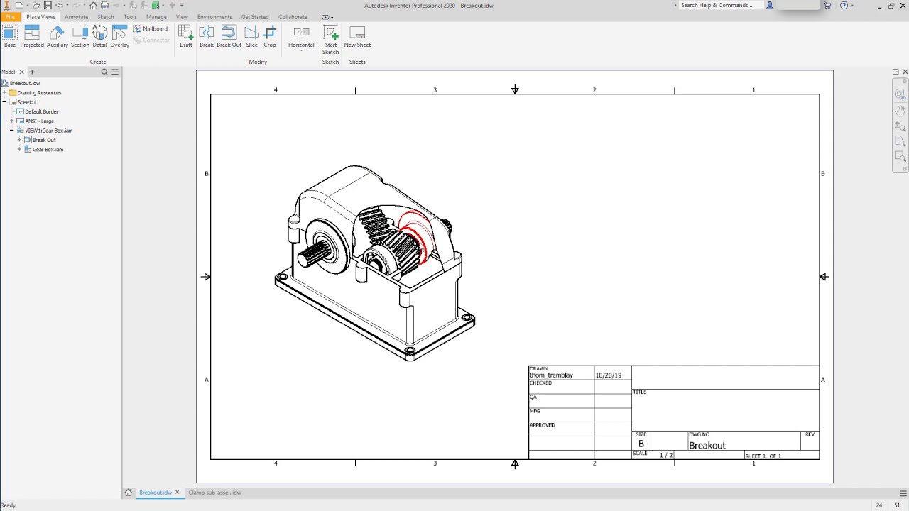 Inventor English 2020 Use breakout and overlay views, and GDT to create 2D documentation 🧷