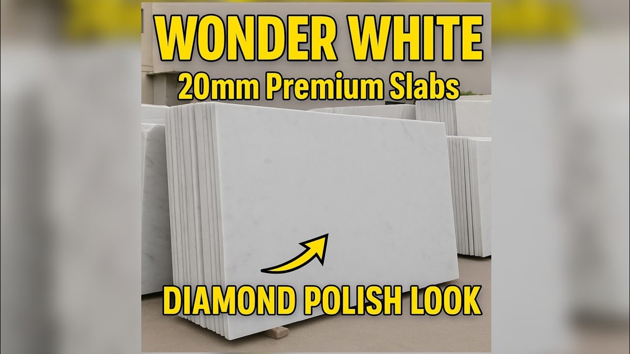 “Wonder White Marble 20mm Premium Slabs | Super Whiteness & Diamond Polish | Full Lot Tour 2025”
