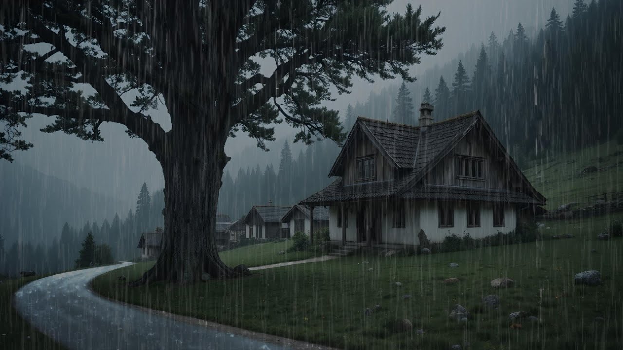 Rain and Thunder Sounds on Cozy Forest | Soothing Rain Sounds for Sleeping & Relaxation
