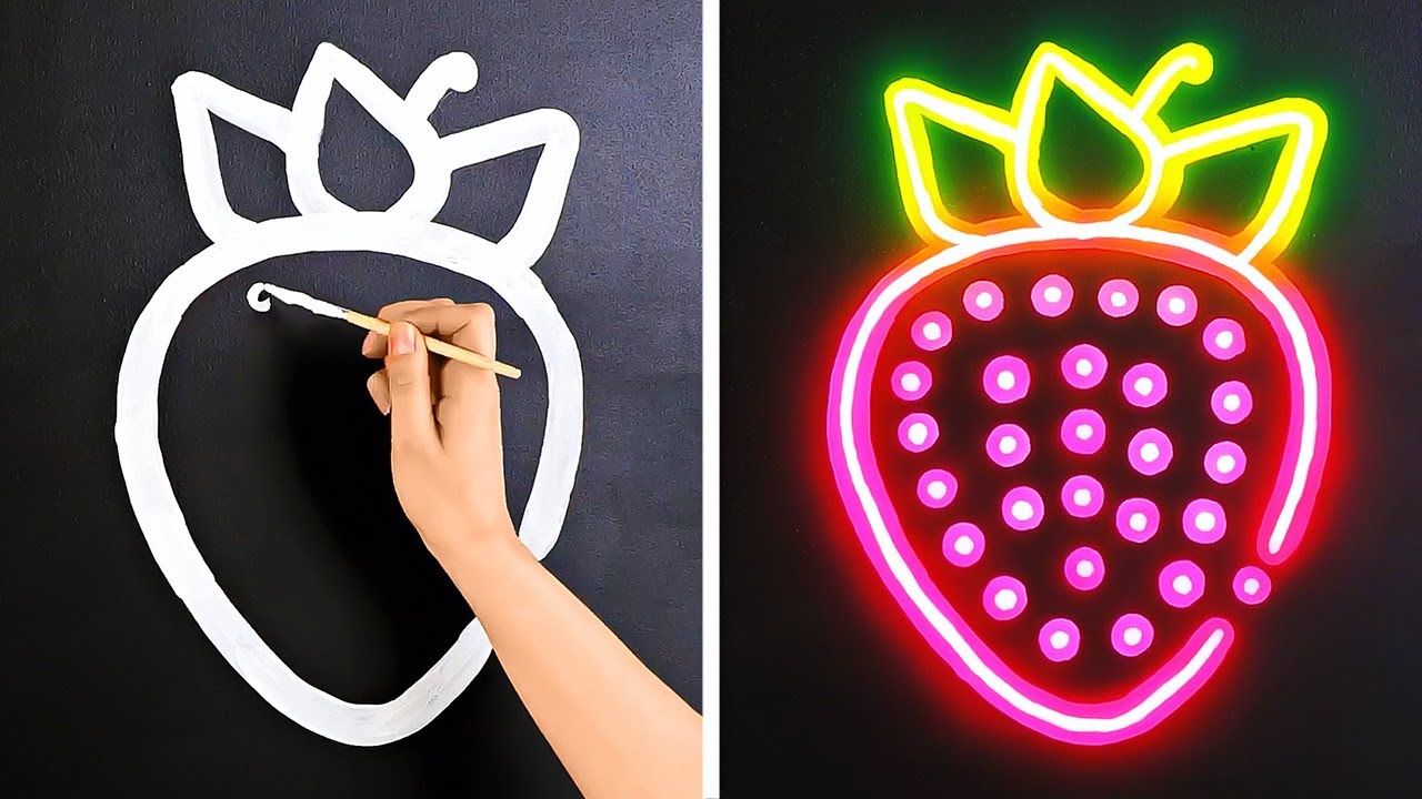 How to Draw GLOW Effect || Easy Painting Ideas For Your Home