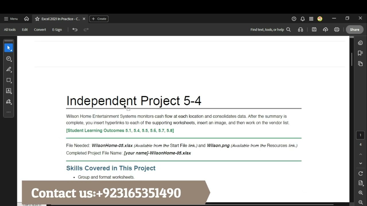 Excel 2021 In Practice | Chapter 5 Independent Project 5-4 | Step by Step Full Tutorial| SIMnet Help