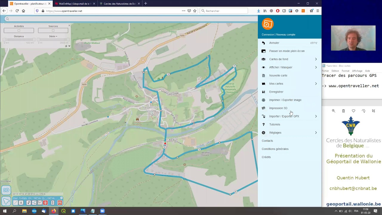 Géoportail de Wallonie - 4. Importation de traces GPS