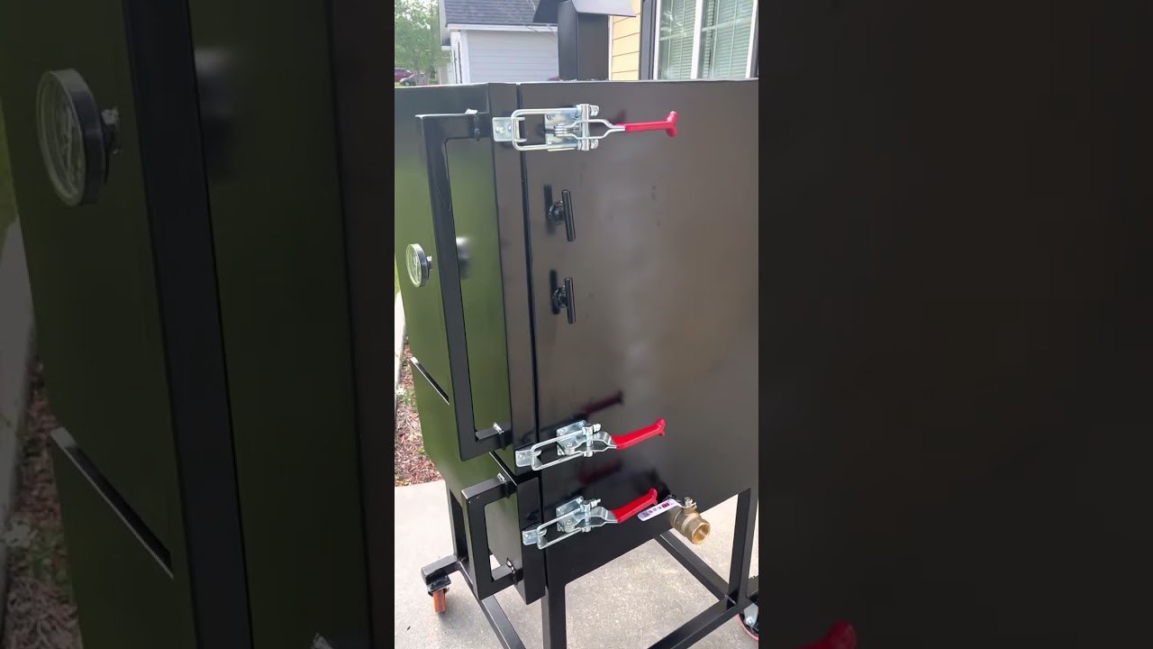 24x24x36 Double Insulated Vertical Smoker. Custom built by Masters Fabrication
