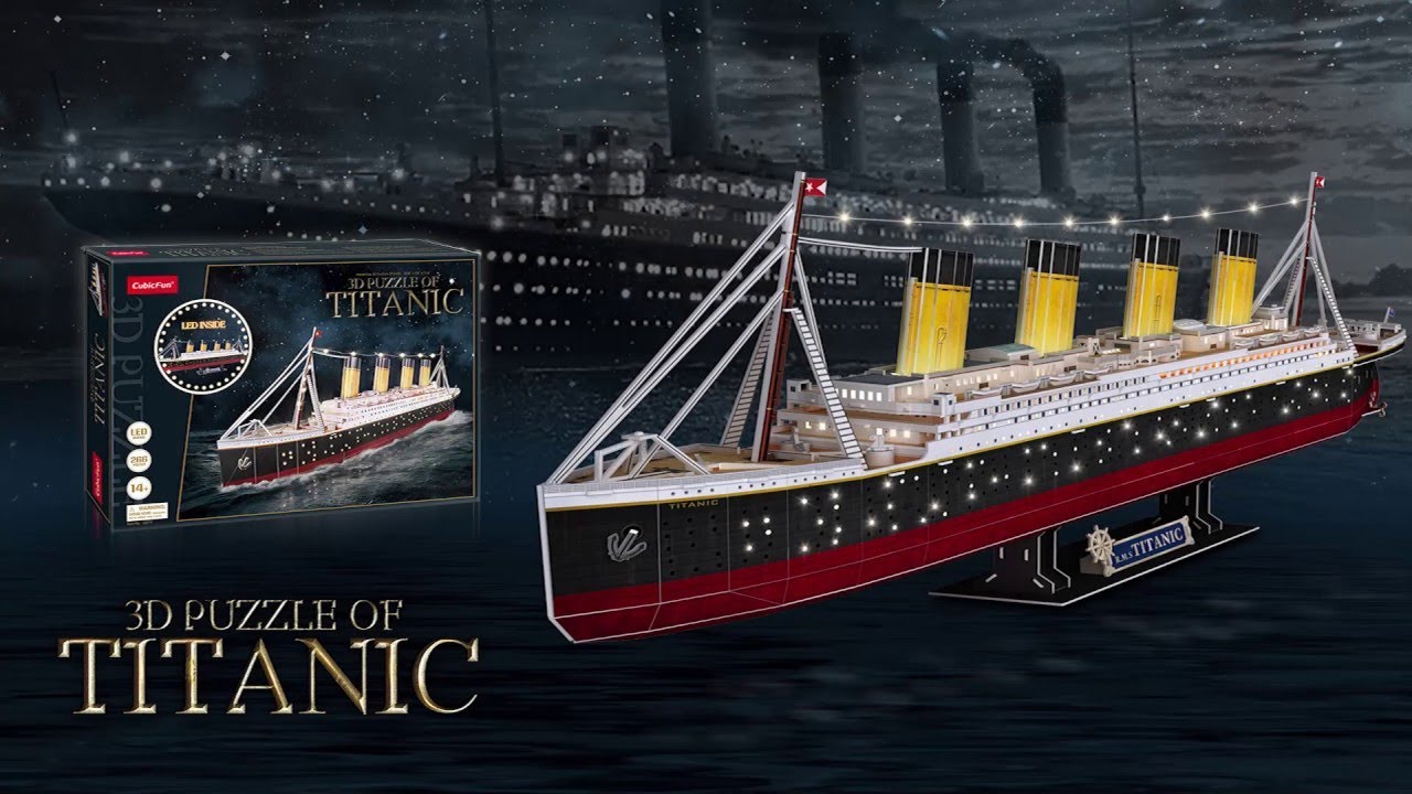 TITANIC PUZZLE 3D con LED de CUBICFUN - 266 pieces - Montaje y review