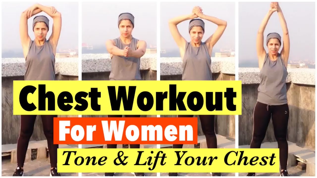 Chest Workout Routine for Women at home | Best Exercises to tone and lift your Chest | Hindi