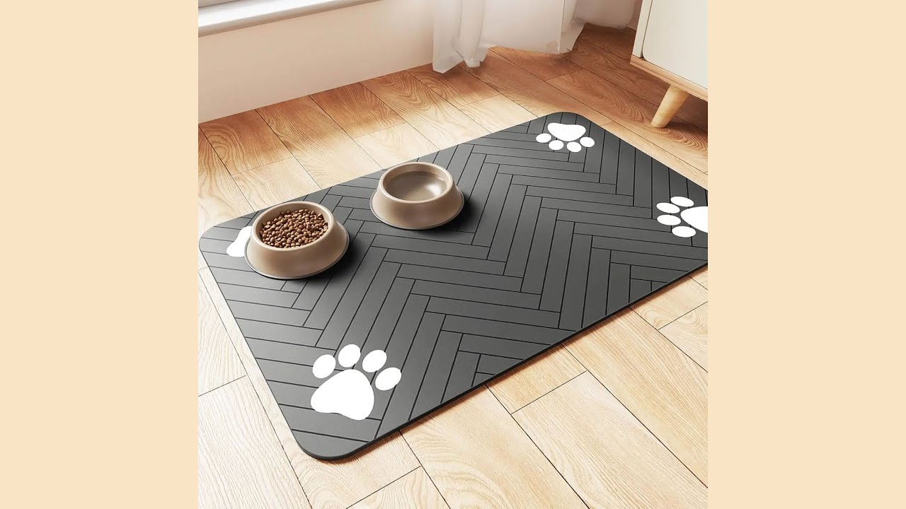 🐾 Absorbent & Waterproof Pet Feeding Mat &ndash; Non-Slip Placemat for Food & Water Bowls! 🐶🐱