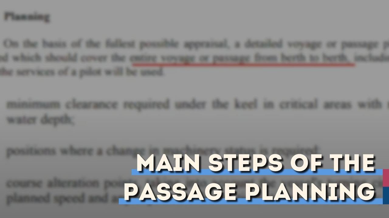 Main steps of the passage planning