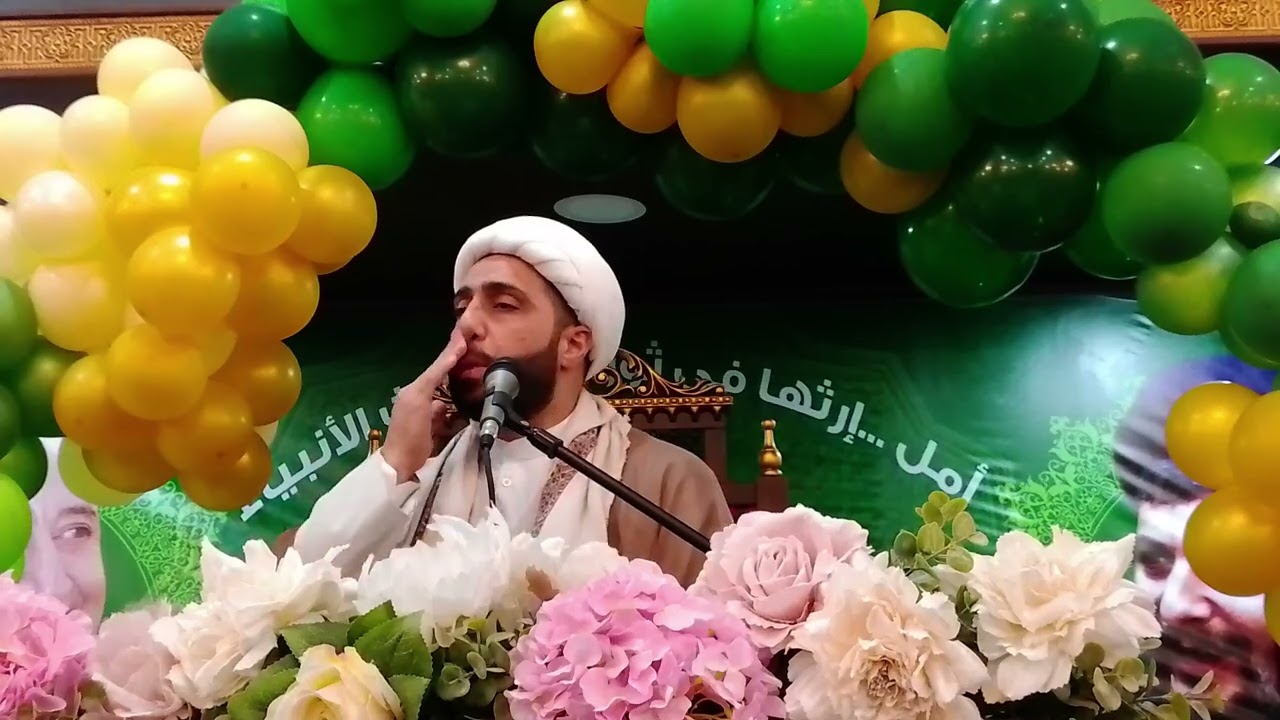 محاضرة للشيخ نعيم عبيد بمناسبة ذكرى ولادة الامام المهدي في حسينية بدياس شعبة حركة امل 