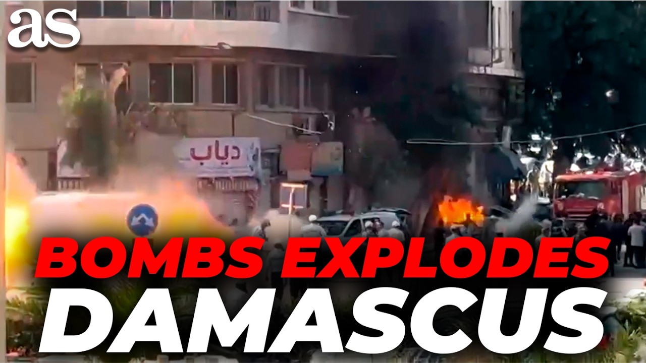 Shocking footage: MOMENT OF EXPLOSION in Damascus (Syria) during Macron visit
