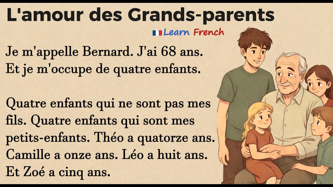 Practice French for 1 Hour with a Calm Story | Grandparents' Love