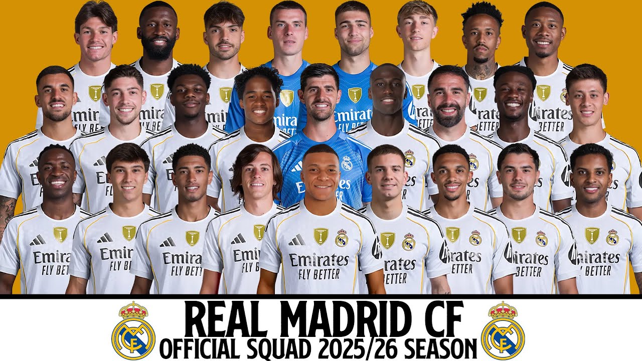REAL MADRID CF Official Squad Season 2025/26 | LA LIGA Squad 2025/26