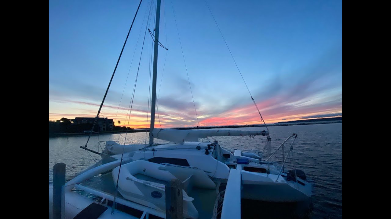 Trimaran Farrier F9R Sailing the Great Lakes Grand Traverse Bay