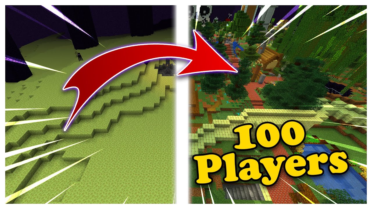 i made 100 Minecraft players turn the End into the Overworld