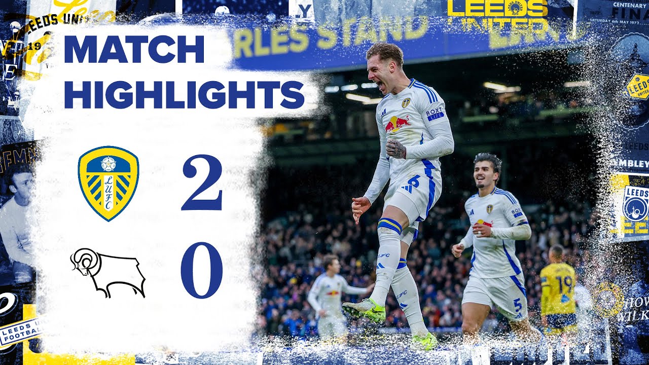 Highlights | Leeds United 2-0 Derby County | Joe Rodon and Max Wober goals